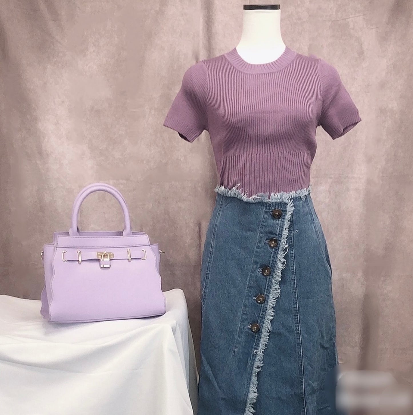 Top curto de tricô de verão(Roxo)