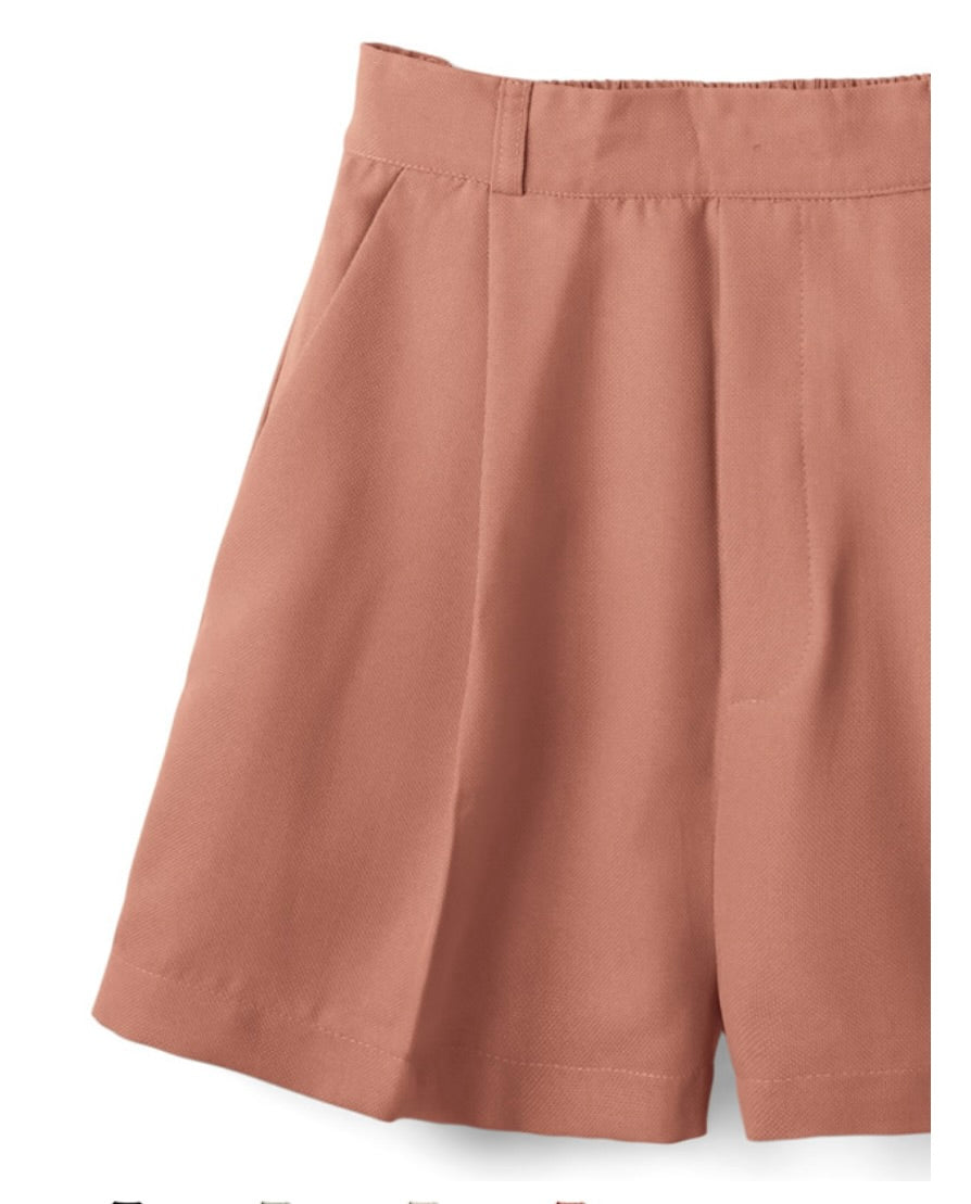 Conjunto de jaqueta curta e shorts(Laranja)