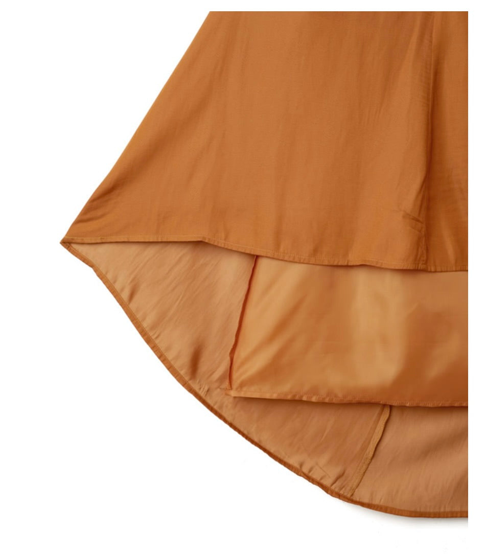 Saia longa com prega(Cinza)