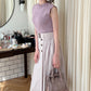 Bolsa Boston transparente com bolsa acolchoada 2 maneiras de uso(Rosa bege)