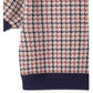 Top com manga bufante estampa pied-de-poule(Preto&Branco)