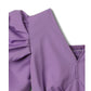 Tops curtos franzidos nas costas com decote em V(Roxo)