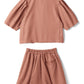 Conjunto de jaqueta curta e shorts(Laranja)