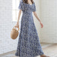 Vestido com estampa florida(Azul)