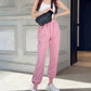 Conjunto de calça e jaqueta sem manga(Rosa)
