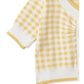 Cardigan de tricô estampa xadrez Gingham(Amarelo)