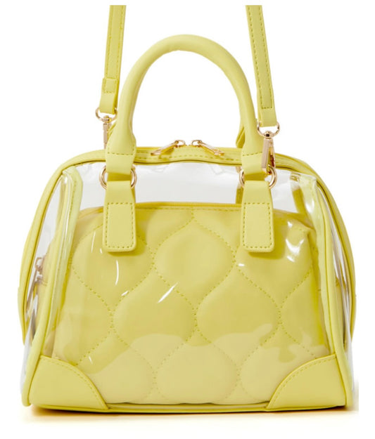 Bolsa Boston transparente com bolsa acolchoada 2 maneiras de uso(Amarelo)