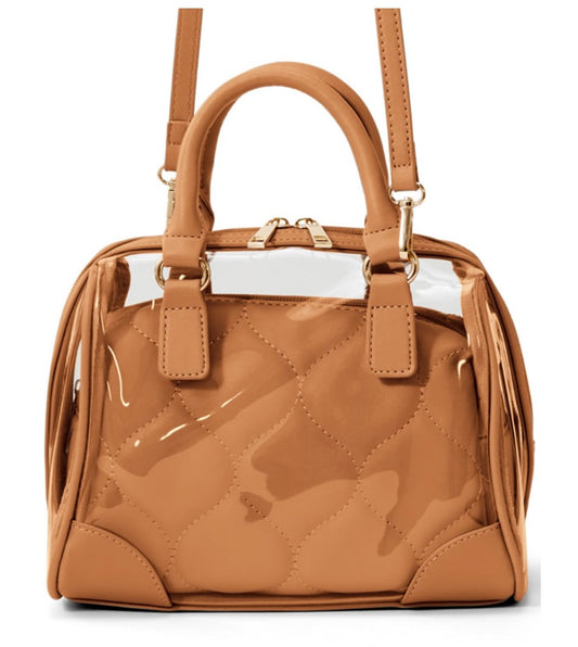 Bolsa Boston transparente com bolsa acolchoada 2 maneiras de uso(Laranja)