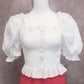 Tops franzidos com babados(Branco)