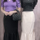 Tops curtos franzidos nas costas com decote em V(Roxo)