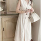 Vestido trench regata com cinto(Marfim)
