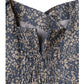 Vestido floral com fenda lateral(Preto)