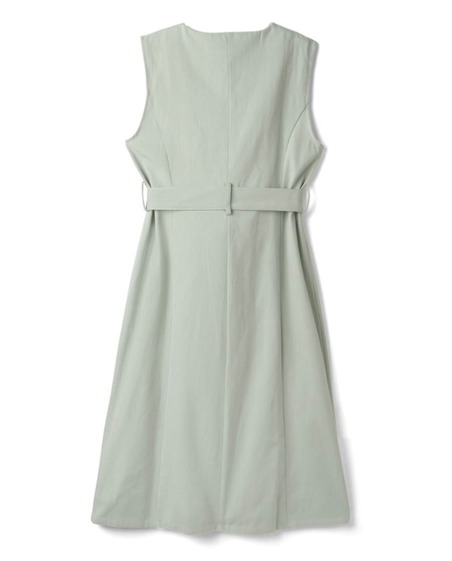 Vestido trench regata com cinto(Marfim)