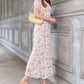 Vestido plissado florido(Branco)