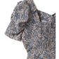 Vestido floral com fenda lateral(Preto)