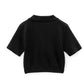 Top curto de malha xadrez(Preto)