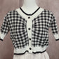 Cardigan de tricô estampa xadrez Gingham(Preto)