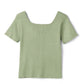 Camisa de malha com botão(Verde)