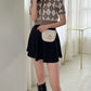 Cardigan curto com estampa xadrez(Bege)