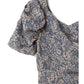 Vestido floral com fenda lateral(Preto)