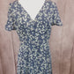 Vestido com estampa florida(Azul)