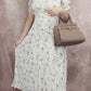 Vestido plissado florido(Branco)