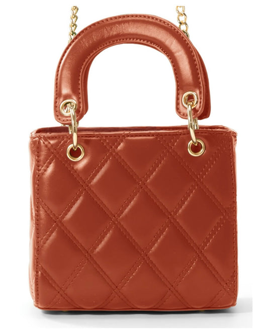 Bolsa quadrada e acolchoada(Laranja)