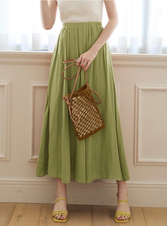 Saia longa com prega(Verde)