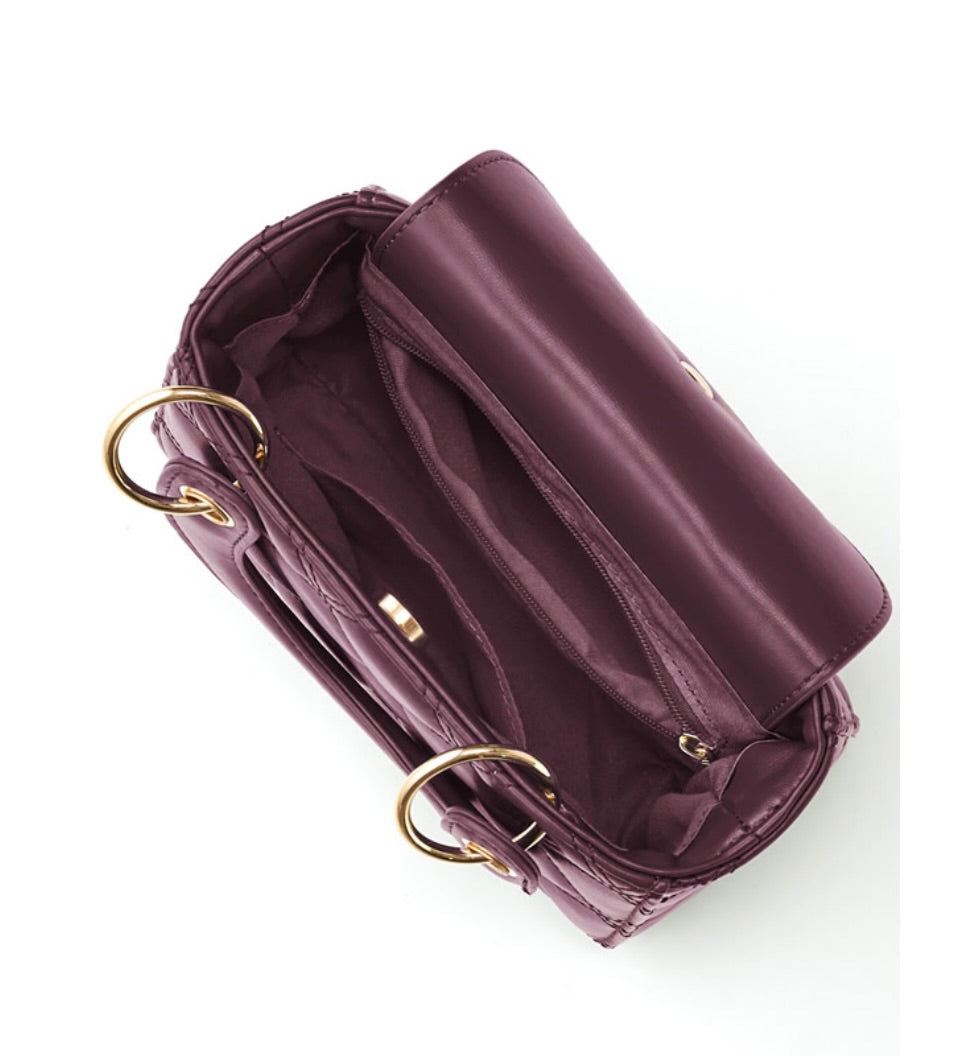 Bolsa quadrada e acolchoada(Verde)
