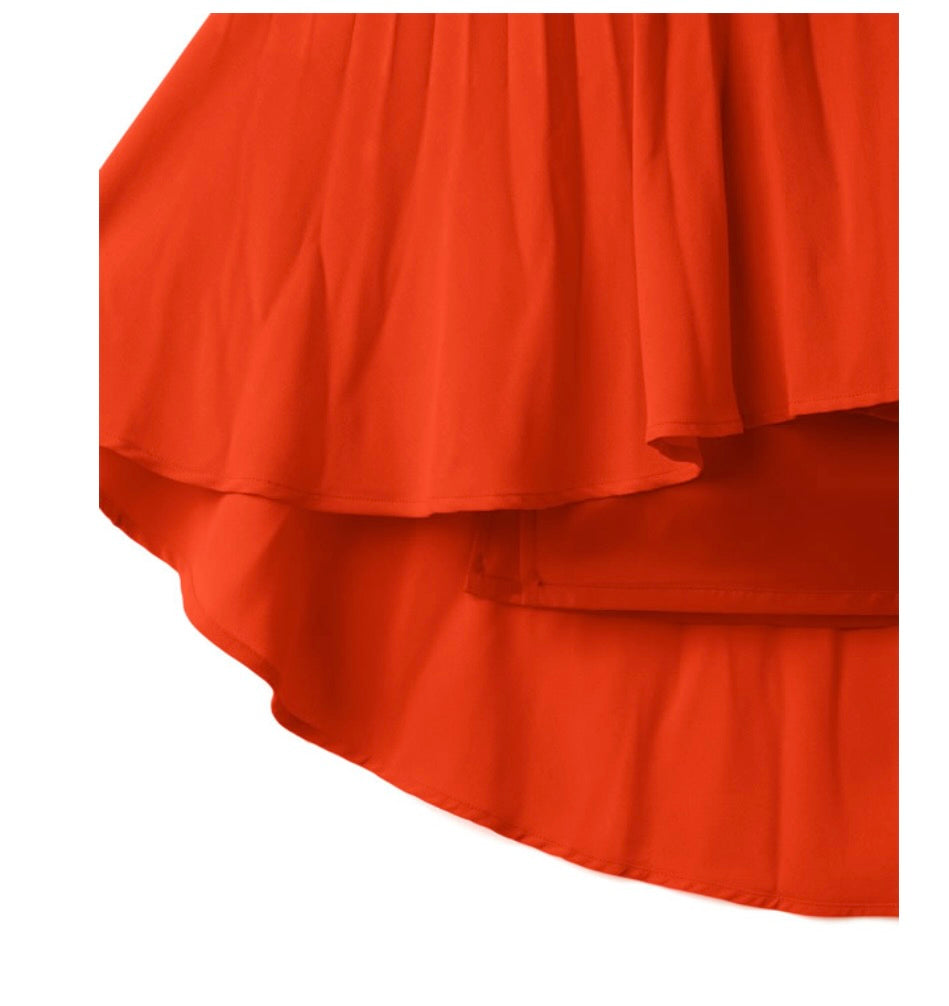 Saia sereia plissada(Vermelho)