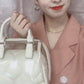 Bolsa Boston transparente com bolsa acolchoada 2 maneiras de uso(Marfim)