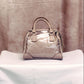 Bolsa Boston transparente com bolsa acolchoada 2 maneiras de uso(Rosa bege)