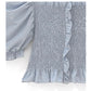 Tops franzidos com babados(Azul)