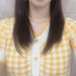 Cardigan de tricô estampa xadrez Gingham(Amarelo)