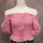 Tops franzidos com babados (Rosa)