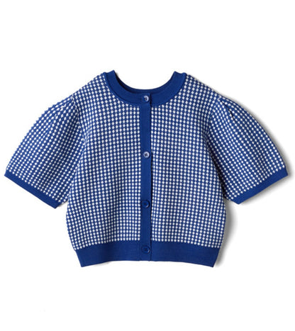 Cardigan curto cor azul(Azul)